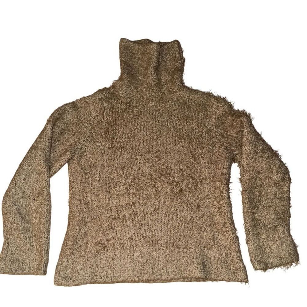 Emozione Unisex Beige Pullover Sweater M Vintage Italian‎ Teddy Knit